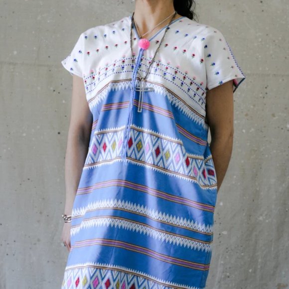 Vintage Dresses & Skirts - Vintage Woven Huipil/Traditional Handmade/Ecuadorian